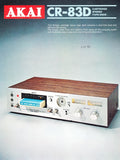 AKAI CR-83D 8 TRACK CARTRIDGE STEREO TAPE DECK CATALOG 2 PAGES ENG