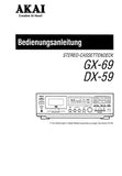 AKAI DX-59 GX-69 STEREO CASSETTENDECK BEDIENUNGSANLEITUNG 26 SEITE DEUT