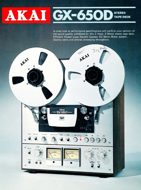AKAI GX-650D STEREO TAPE DECK CATALOG INCLUDING TECHNICAL DATA 4 PAGES ENGLISH