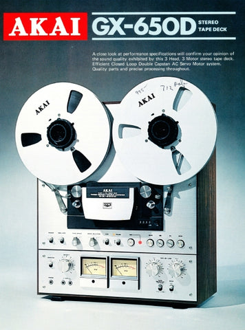AKAI GX-650D STEREO TAPE DECK CATALOG INCLUDING TECHNICAL DATA 4 PAGES ENGLISH