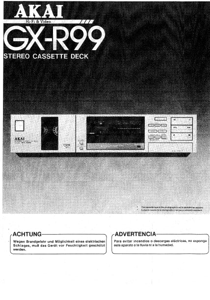 AKAI GX-R99 STEREO CASSETTE DECK BEDIENUNGSANLEITUNG MANUAL DEL USUARIO 24 PAGES DE ESP