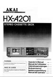 AKAI HX-A201 STEREO CASSETTE DECK OPERATORS MANUAL MANUEL DE L'UTILISATEUR BEDIENUNGSANLEITUNG MANUAL DEL USUARIO 35 PAGES ENG FR DE ESP