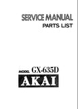 AKAI GX-365D STEREO TAPE DECK  SERVICE MANUAL INC SCHEMATIC DIAGRAMS 74 PAGES ENG