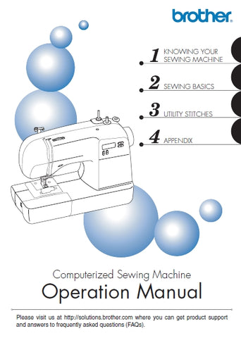 BROTHER 885-S35 885-S38 SEWING MACHINE OPERATION MANUAL 72 PAGES ENG
