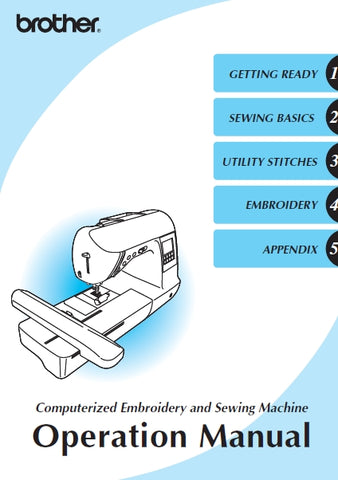 BROTHER 885-U02 SEWING MACHINE OPERATION MANUAL 204 PAGES ENG