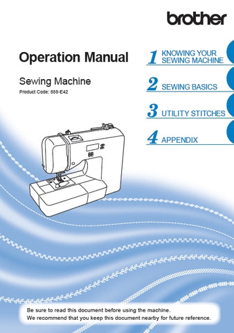 BROTHER XR3340 SEWING MACHINE OPERATION MANUAL 116 PAGES ENG