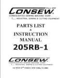 CONSEW 205RB-1 SEWING MACHINE INSTRUCTION MANUAL 42 PAGES ENG