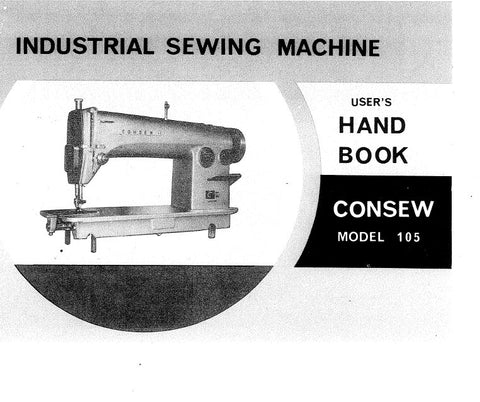 CONSEW MODEL 105 SEWING MACHINE HANDBOOK 16 PAGES ENG