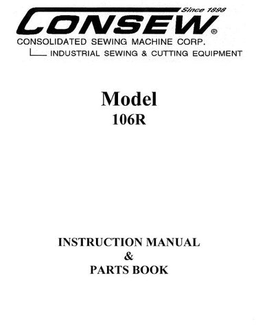 CONSEW MODEL 106R SEWING MACHINE INSTRUCTION MANUAL 50 PAGES ENG