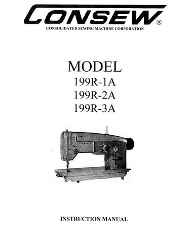 CONSEW MODEL 199R-1A 199R-2A 199R-3A SEWING MACHINE INSTRUCTION MANUAL 12 PAGES ENG