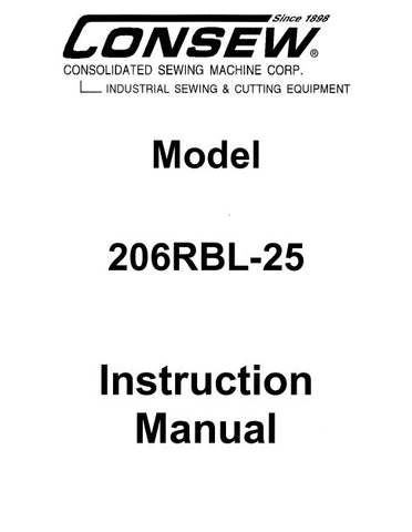 CONSEW MODEL 206RBL-25 SEWING MACHINE INSTRUCTION MANUAL 13 PAGES ENG