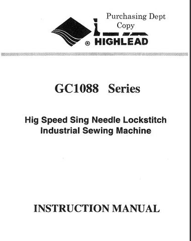 HIGHLEAD GC1088 SERIES SEWING MACHINE INSTRUCTION MANUAL 24 PAGES ENG