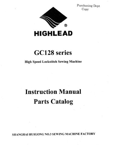 HIGHLEAD GC128 SERIES SEWING MACHINE INSTRUCTION MANUAL 44 PAGES ENG