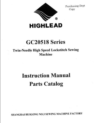 HIGHLEAD GC20518 SERIES SEWING MACHINE INSTRUCTION MANUAL 60 PAGES ENG