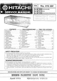 HITACHI D-W200 D-W210 D-W220 STEREO CASSETTE TAPE DECK SERVICE MANUAL INC SCHEM DIAGS 23 PAGES ENG DEUT FRANC