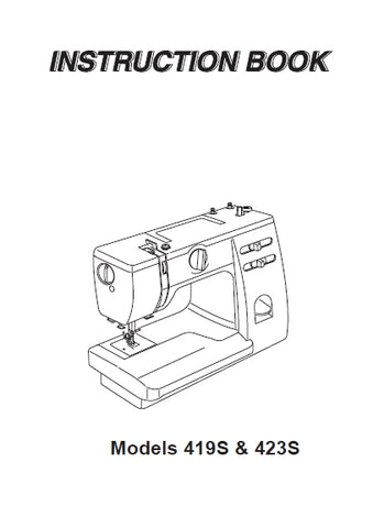 JANOME 419S 423S SEWING MACHINE INSTRUCTION BOOK 34 PAGES ENG