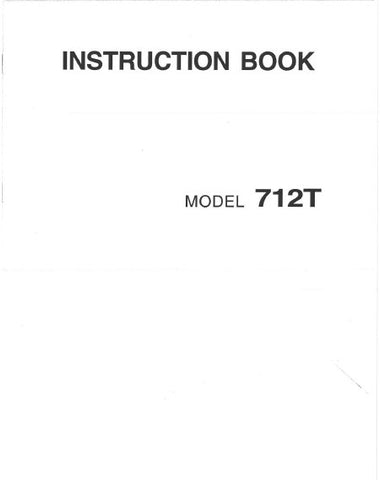 JANOME 712T SEWING MACHINE INSTRUCTION BOOK 31 PAGES ENG
