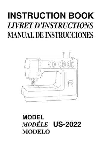 JANOME US-2022 SEWING MACHINE INSTRUCTION BOOK 70 PAGES ENG FR ESP