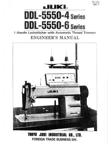 JUKI DDL-5550-4 SERIES DDL-5550-6 SERIES SEWING MACHINE ENGINEERS MANUAL 44 PAGES ENG