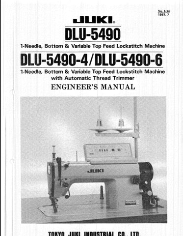 JUKI DLU-5490 DLU-5490-4 DLU-5490-6 SEWING MACHINE ENGINEERS MANUAL 40 PAGES ENG