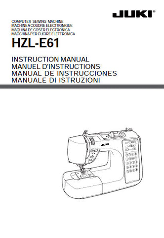 JUKI HZL-E61 SEWING MACHINE INSTRUCTION MANUAL 72 PAGES ENG FRANC ESP ITAL