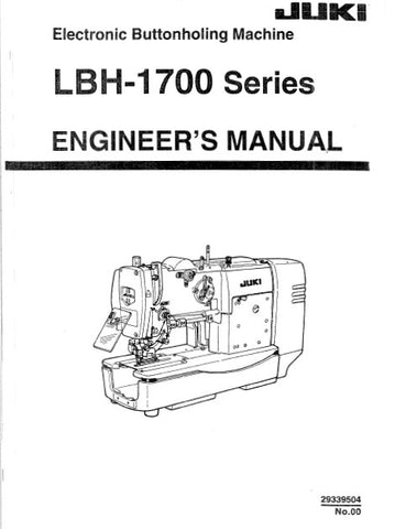 JUKI LBH-1700 SERIES SEWING MACHINE ENGINEERS MANUAL 122 PAGES ENG