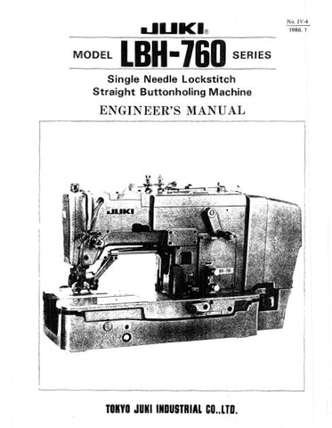JUKI LBH-760 SERIES SEWING MACHINE ENGINEERS MANUAL 20 PAGES ENG