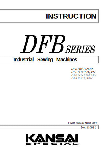 KANSAI DFB SERIES SEWING MACHINE INSTRUCTION MANUAL 32 PAGES ENG