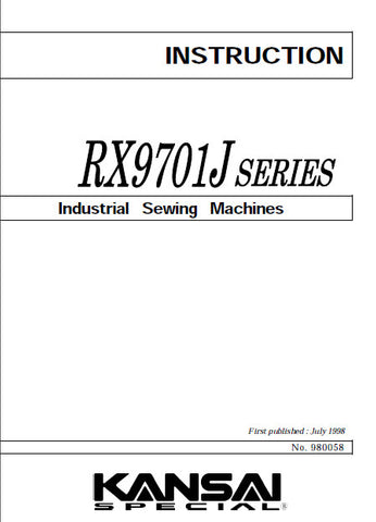 KANSAI RX9701J SERIES SEWING MACHINE INSTRUCTION MANUAL 10 PAGES ENG