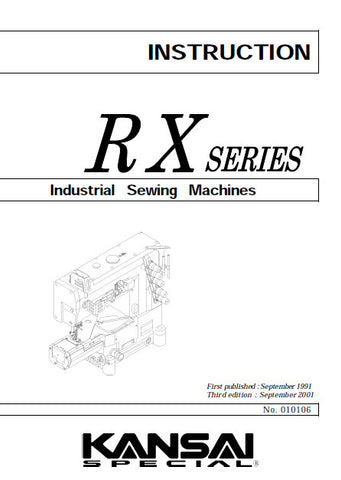 KANSAI RX SERIES SEWING MACHINE INSTRUCTION MANUAL 29 PAGES ENG