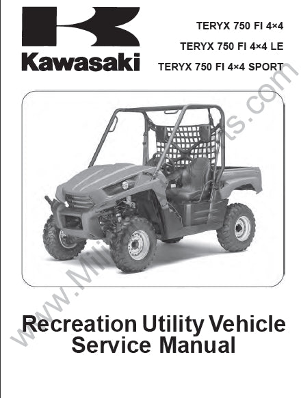 KAWASAKI TERYX 750 TERYX 750 LE TERYX 750 SPORT RECREATION UTILITY VEHICLE SERVICE MANUAL INC SCHEM DIAGS 682 PAGES ENG