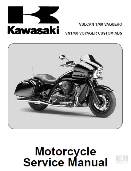 KAWASAKI VULCAN 1700 VAQUERO VN1700 VOYAGER CUSTOM ABS MOTORCYCLE SERVICE MANUAL INC SCHEM DIAGS 735 PAGES ENG