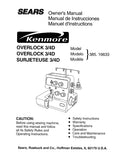 KENMORE 385.16633 SEWING MACHINE MAQUINA DE COSER MACHINE A COUDRE OWNERS MANUAL MANUAL DE INSTRUCCIONES MANUEL D'INSTRUCTIONS 97 PAGES ENG ESP FRANC