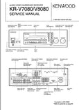 KENWOOD KR-V7080 KR-V8080 AV SURROUND RECEIVER SERVICE MANUAL INC SCHEM DIAGS 45 PAGES ENG