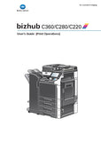 KONICA MINOLTA BIZHUB C360 C280 C220 PRINTER USERS GUIDE 311 PAGES ENG