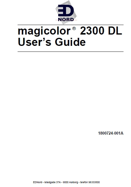 KONICA MINOLTA MAGICOLOR 2300 DL PRINTER USERS GUIDE 182 PAGES ENG