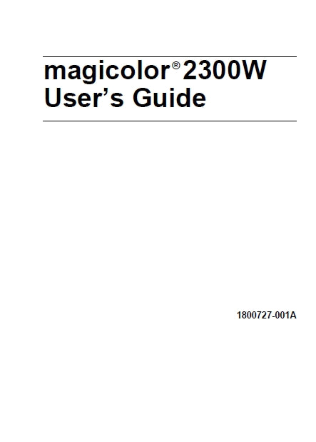 KONICA MINOLTA MAGICOLOR 2300W PRINTER USERS GUIDE 156 PAGES ENG