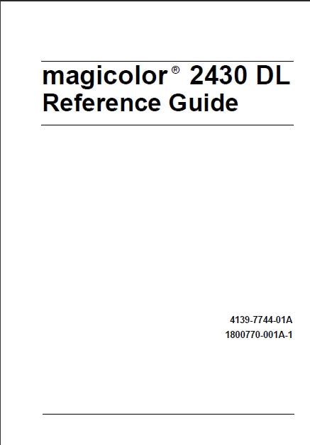 KONICA MINOLTA MAGICOLOR 2430 DL PRINTER REFERENCE GUIDE 140 PAGES ENG