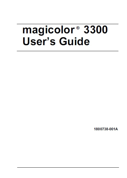 KONICA MINOLTA MAGICOLOR 3300 PRINTER USERS GUIDE 198 PAGES ENG