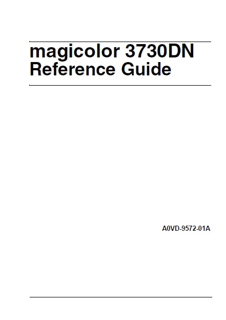 KONICA MINOLTA MAGICOLOR 3730DN PRINTER REFERENCE GUIDE 185 PAGES ENG