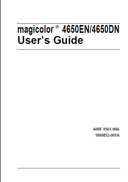 KONICA MINOLTA MAGICOLOR 4650EN 4650DN PRINTER USERS GUIDE 260 PAGES ENG