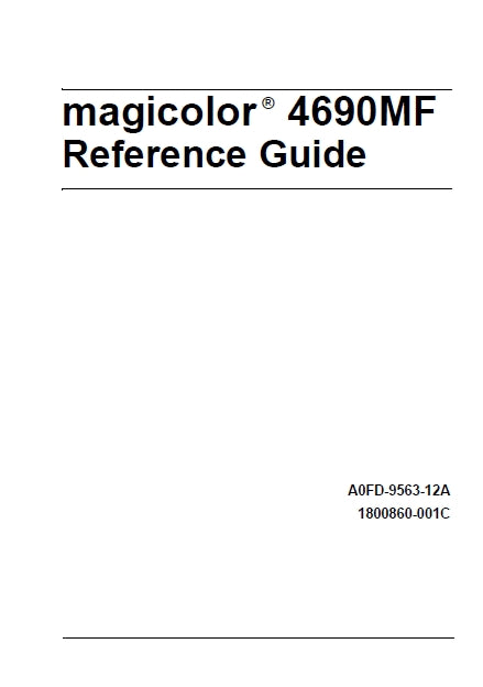 KONICA MINOLTA MAGICOLOR 4690MF PRINTER REFERENCE GUIDE 312 PAGES ENG