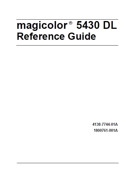 KONICA MINOLTA MAGICOLOR 5430 DL PRINTER REFERENCE GUIDE 114 PAGES ENG