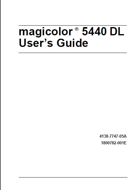 KONICA MINOLTA MAGICOLOR 5440 DL PRINTER USERS GUIDE 164 PAGES ENG