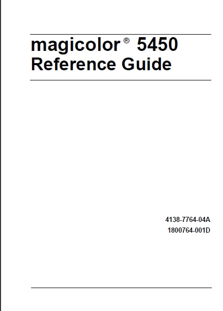 KONICA MINOLTA MAGICOLOR 5450 PRINTER REFERENCE GUIDE 258 PAGES ENG