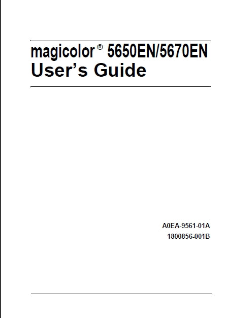 KONICA MINOLTA MAGICOLOR 5650EN 5670EN PRINTER USERS GUIDE 302 PAGES ENG