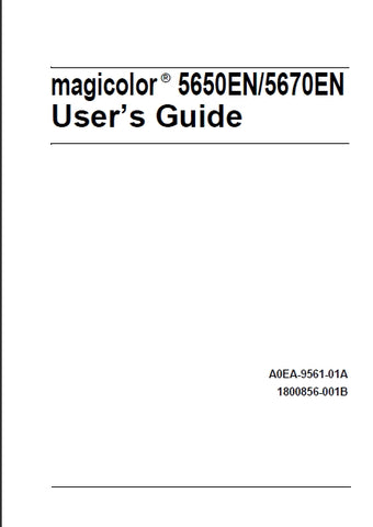 KONICA MINOLTA MAGICOLOR 5650EN 5670EN PRINTER USERS GUIDE 302 PAGES ENG