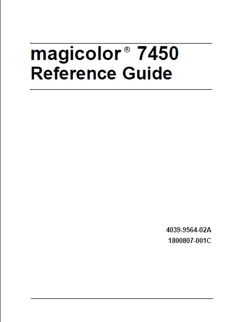 KONICA MINOLTA MAGICOLOR 7450 PRINTER REFERENCE GUIDE 272 PAGES ENG