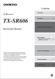 ONKYO TX-SR606 AV RECEIVER INSTRUCTION MANUAL 104 PAGES ENG