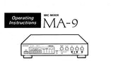 PIONEER MA-9 MIC MIXER OPERATING INSTRUCTIONS 15 PAGES ENG